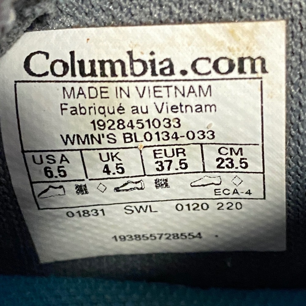 Columbia OutDry Womens Grey Blue Waterproof Hiking Shoes Size 6.5 - Picture 3 of 8